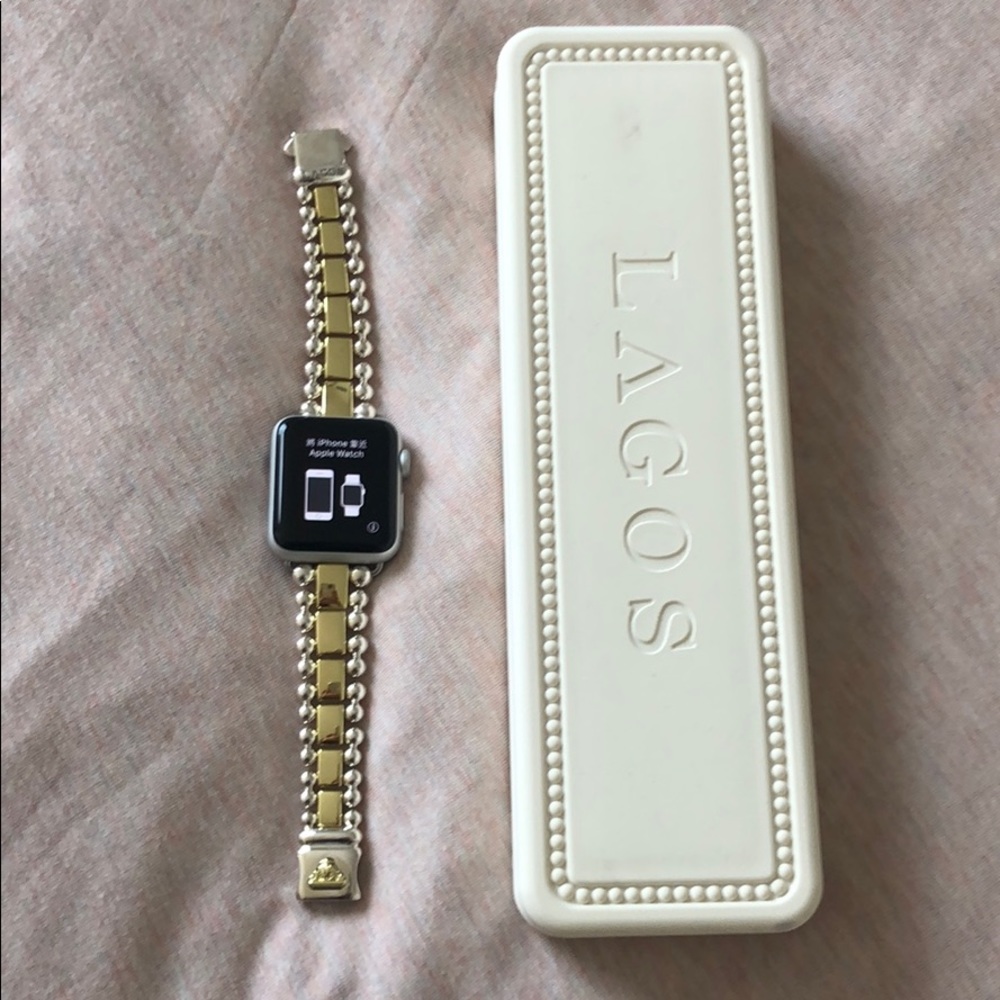 Lagos Apple Watch with silver and gold band